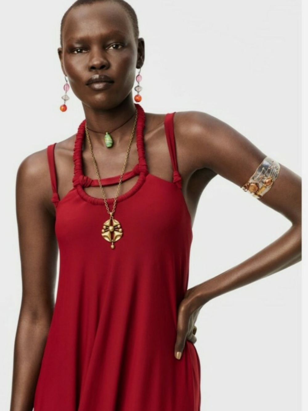Zara Sleeveless Flowy Maxi Dress with Strappy Neckline Limited Edition - Picture 3 of 14